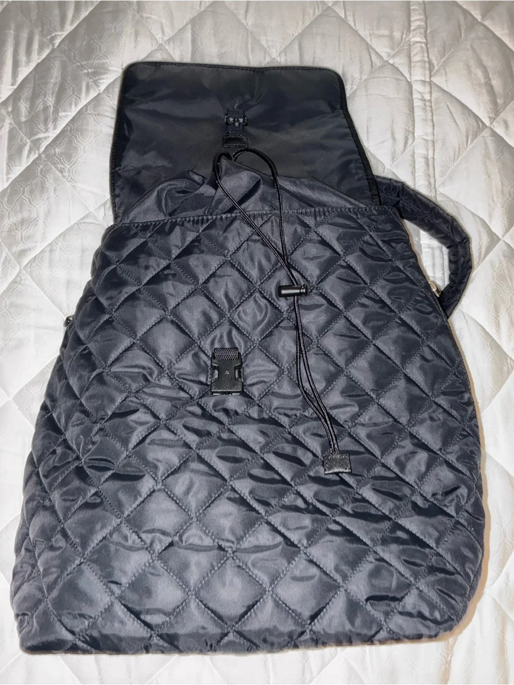 Like New Kate Spade Quilted Black Nylon Flap Backpack/Diaper Bag